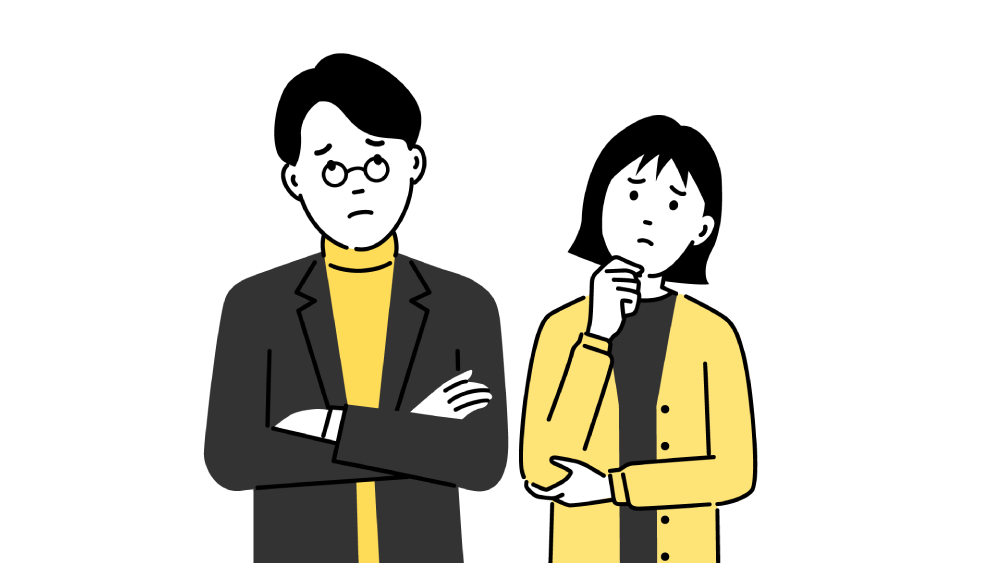 ご家族のお悩みを抱える様子のイラスト