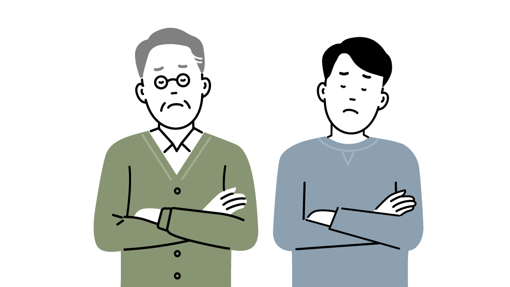 ご家族のお悩みを抱える様子のイラスト
